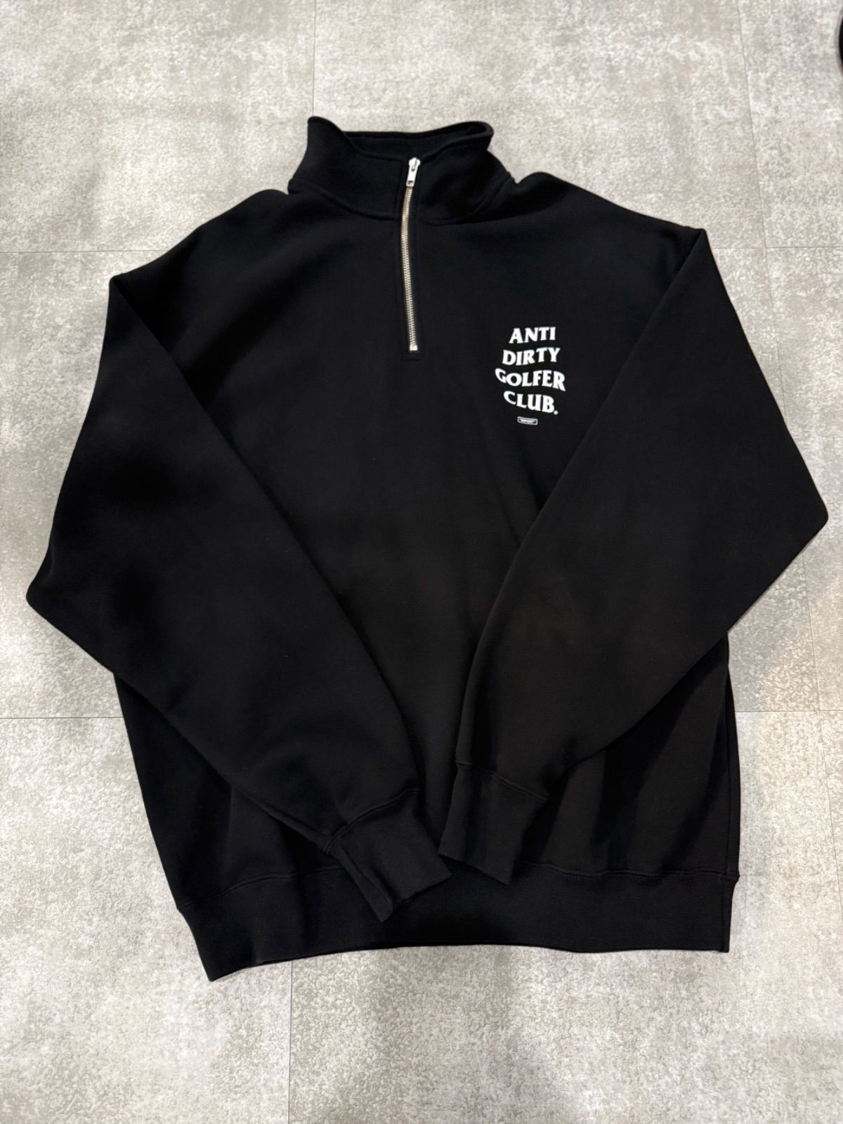 NOPOINT ノーポイント| ADGC®︎ LOGO BIG HALF-ZIP SWEAT | アンチダーティーゴルファークラブロゴビッグハーフジップスウェット NPg-241205-HZ-01 BLACK XL