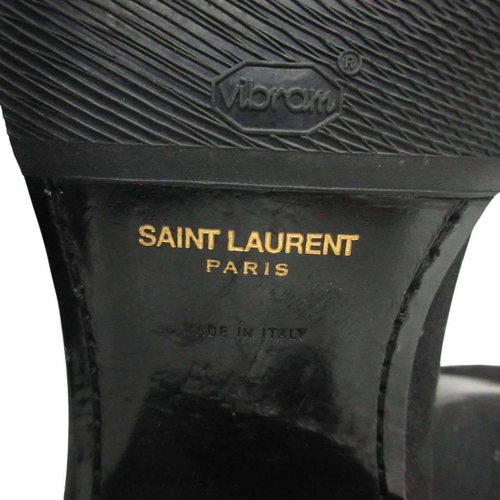  サンローラン パリ SAINT LAURENT PARIS サイドゴアブーツ チェルシーブーツ 型押し レザー チャンキーヒール 44 黒 ブラック ブーツ 革靴 靴
