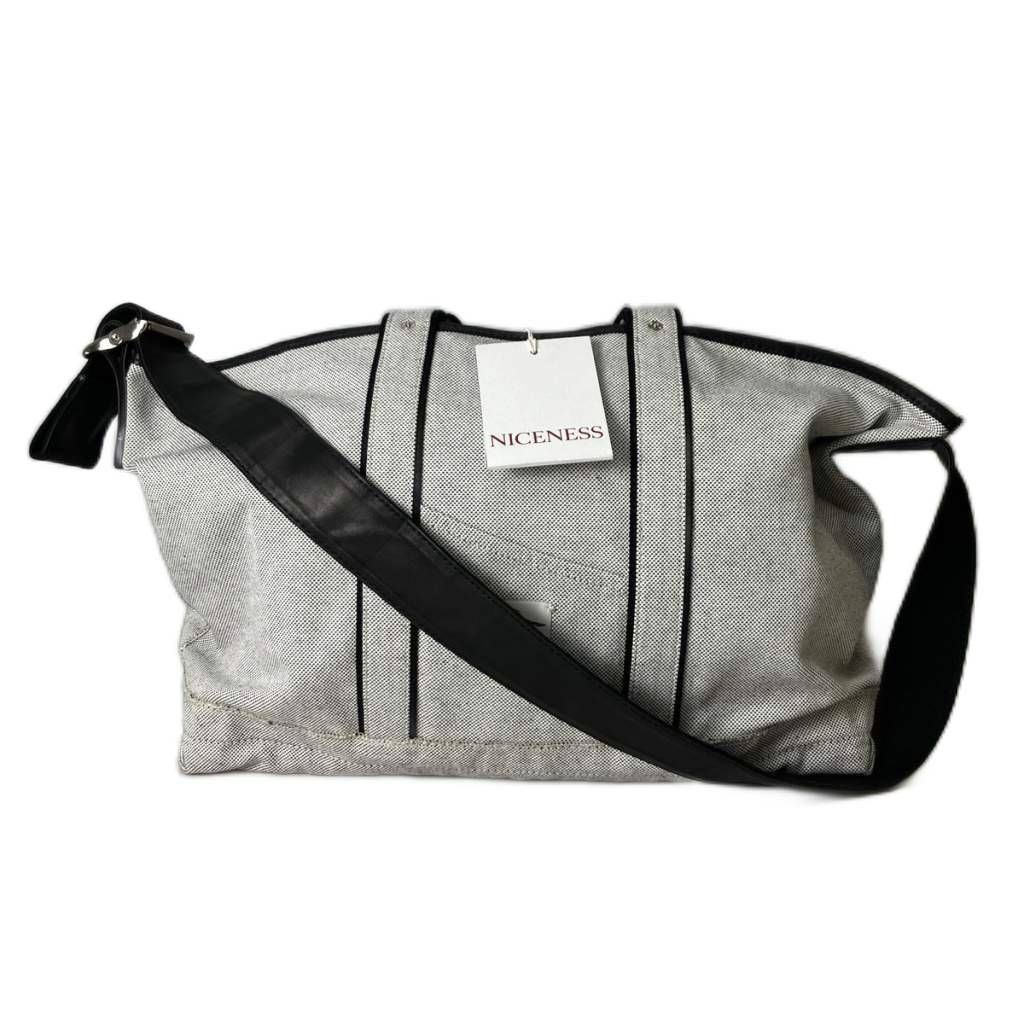 ナイスネス タグ付き A.LANDS キャンバストートバッグ ライトグレー程度A NN-2701 A 14