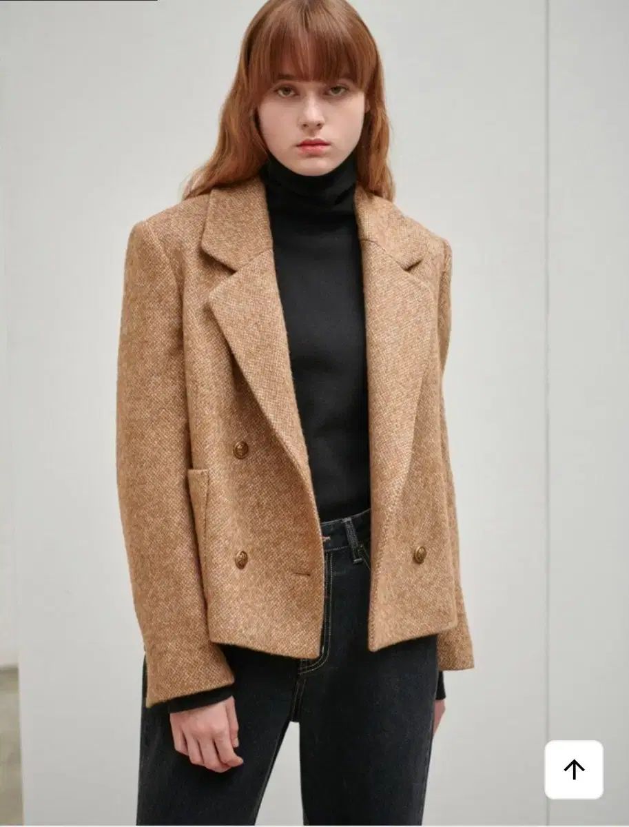 NILBY P ニルバイピー ツイード ダブル クロップド ジャケット ベージュ