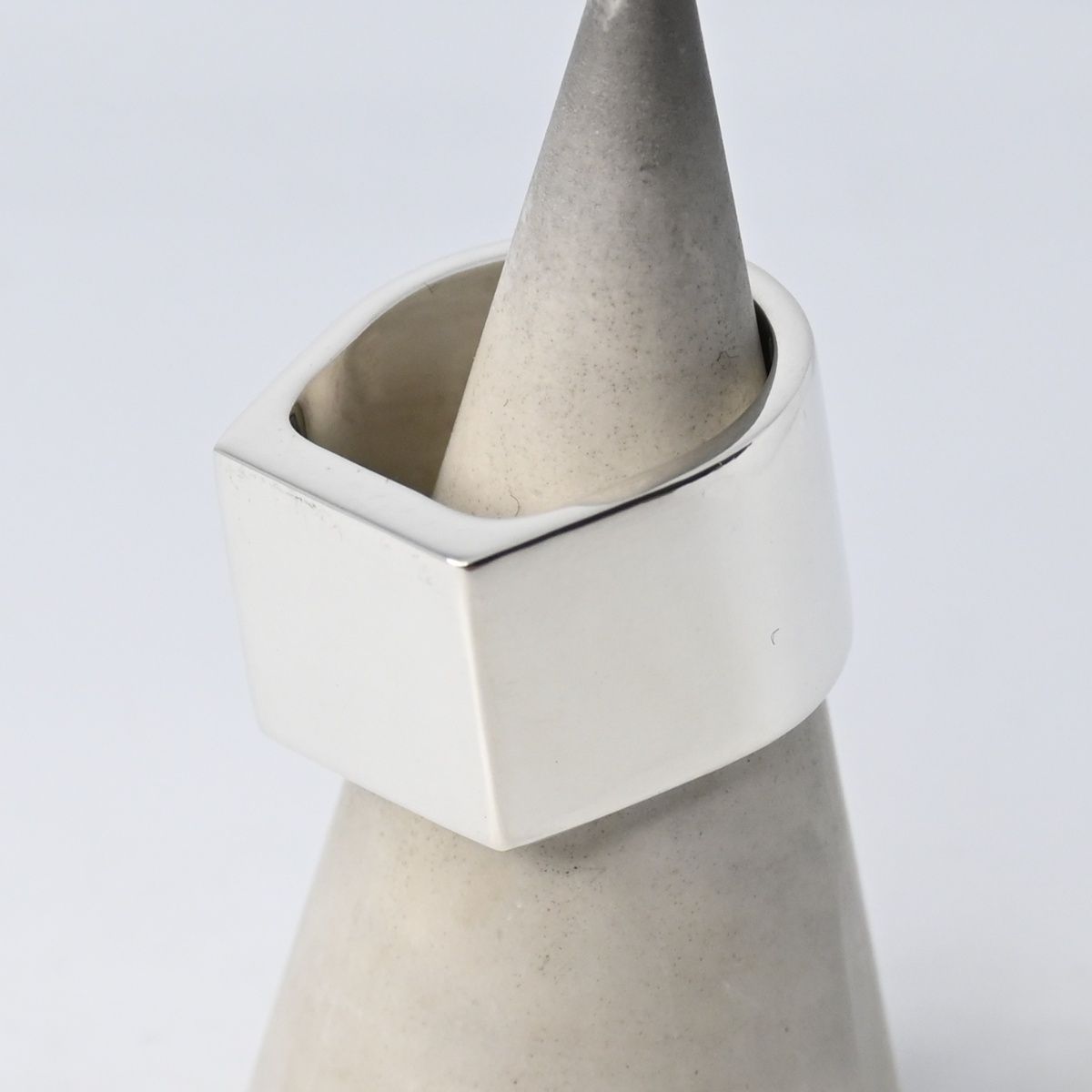 研磨済 GUCCI スクエア リング 指輪 14号 Ag 925 グッチ