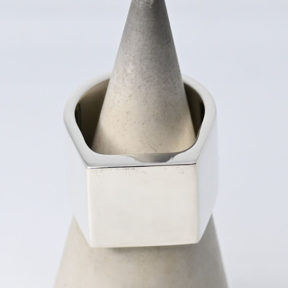 研磨済 GUCCI スクエア リング 指輪 14号 Ag 925 グッチ