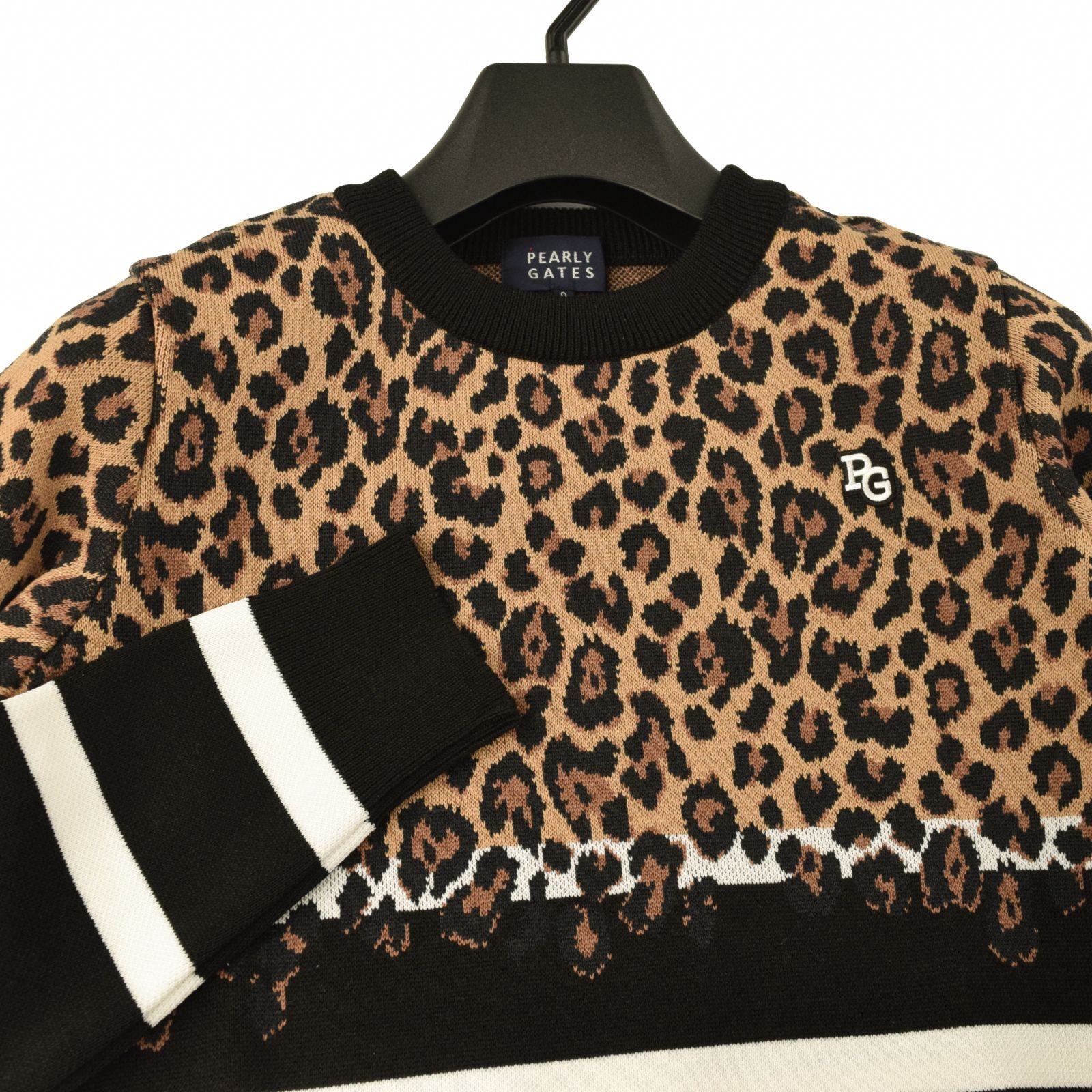 サイズ：1・M・新品】パーリーゲイツ 日本製 レオパード柄✖ボーダー