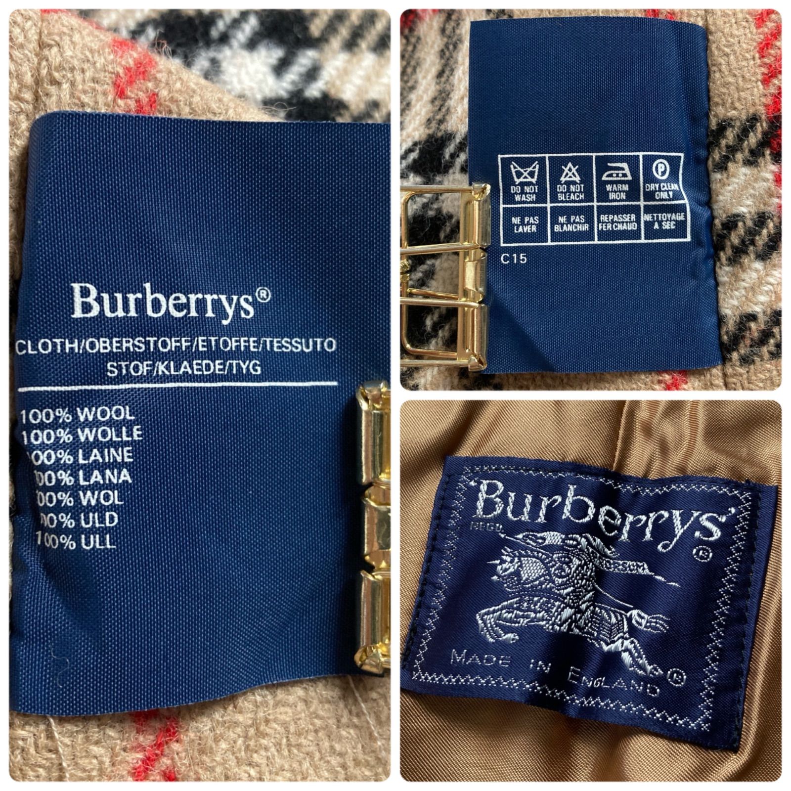 Burberrys オールドバーバリー バーバリーズ ライナーのみウール 