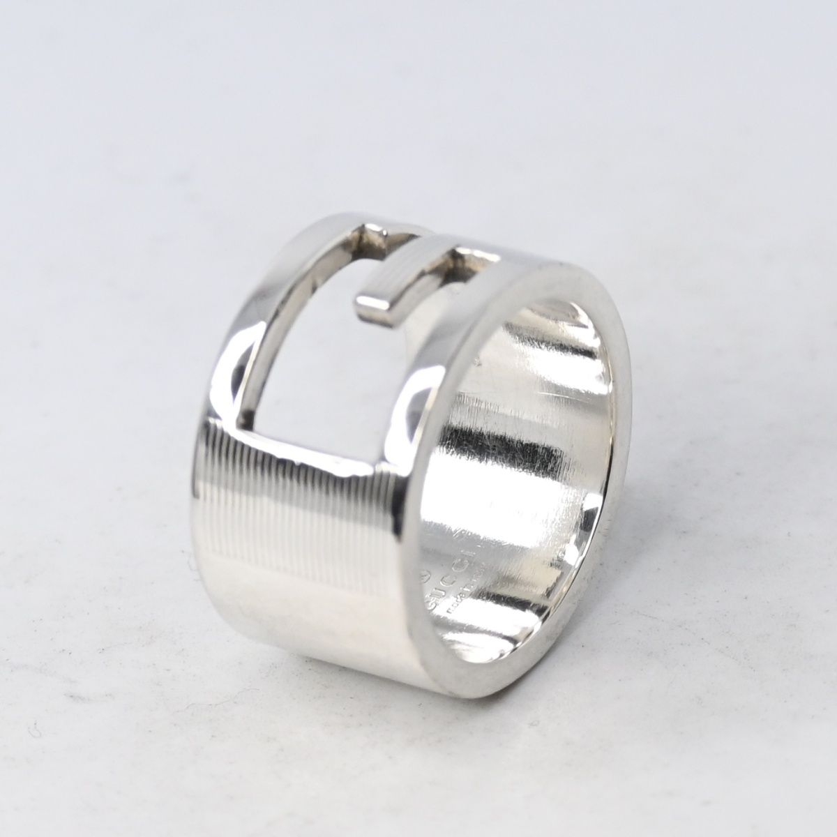 【極美品】グッチ　オープンスクエアリング　14号　シルバー925 GUCCI（グッチ） 14号 リング・指輪 オープン スクエア シルバー925
