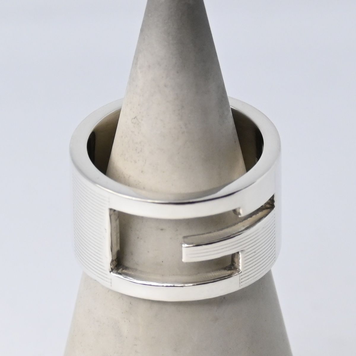 研磨済 GUCCI リング 14号 カットアウト ブランデッドG グッチ 指輪 シルバー Ag 925