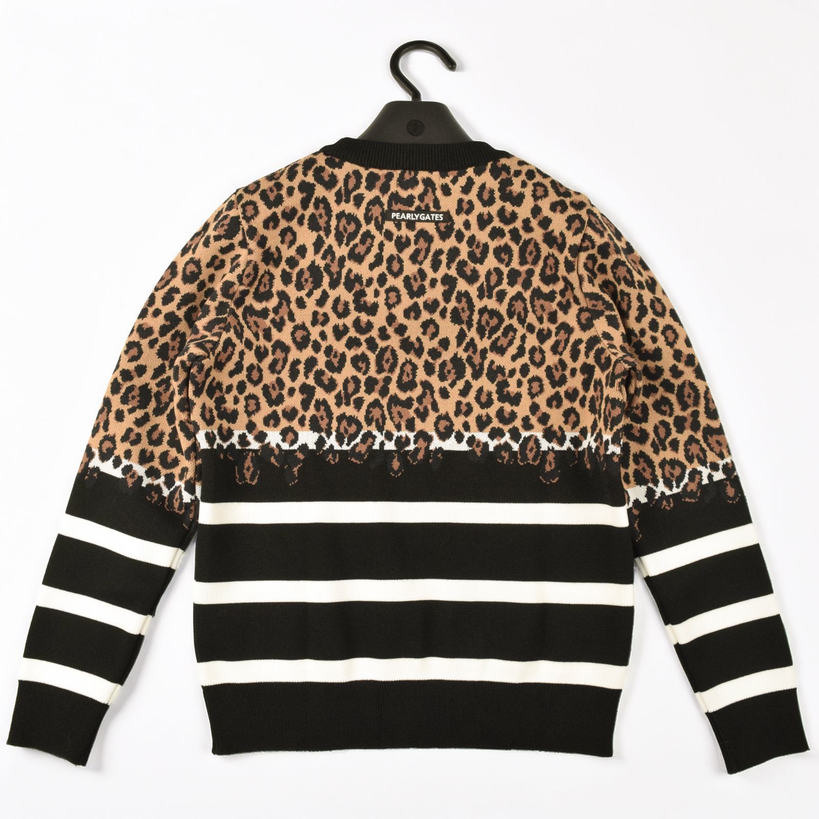 サイズ：0・S・新品】パーリーゲイツ 日本製 レオパード柄✖ボーダー