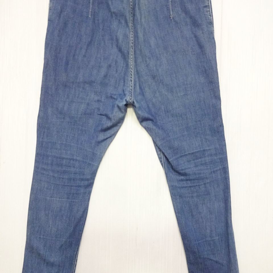  mercibeaucoup メルシーボークー うしろまえサルエルデニムパンツ W 85 cm | XL ストレッチ スキニーテーパード レディース インディゴ スキニーデニム デニム ジーンズ