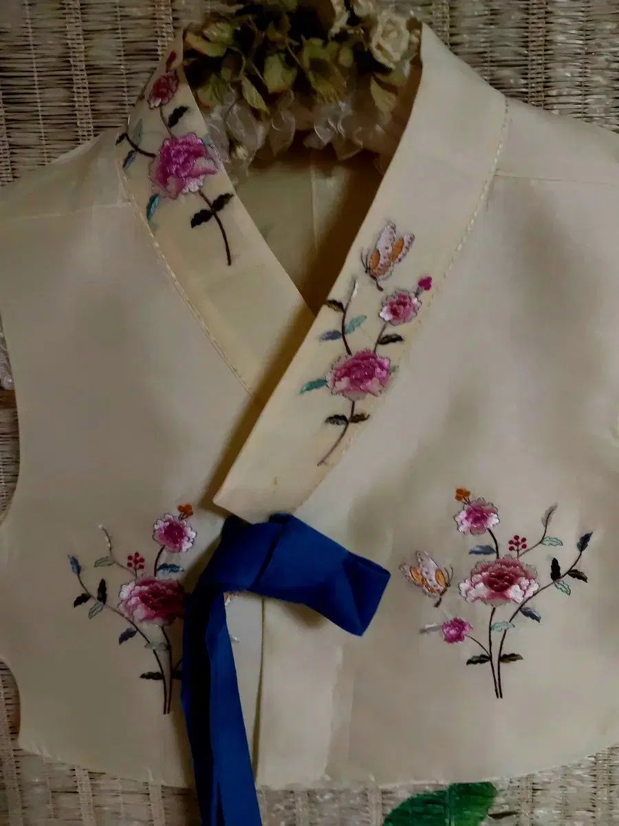 正絹 花刺繍 レディース チマチョゴリ ペジャ