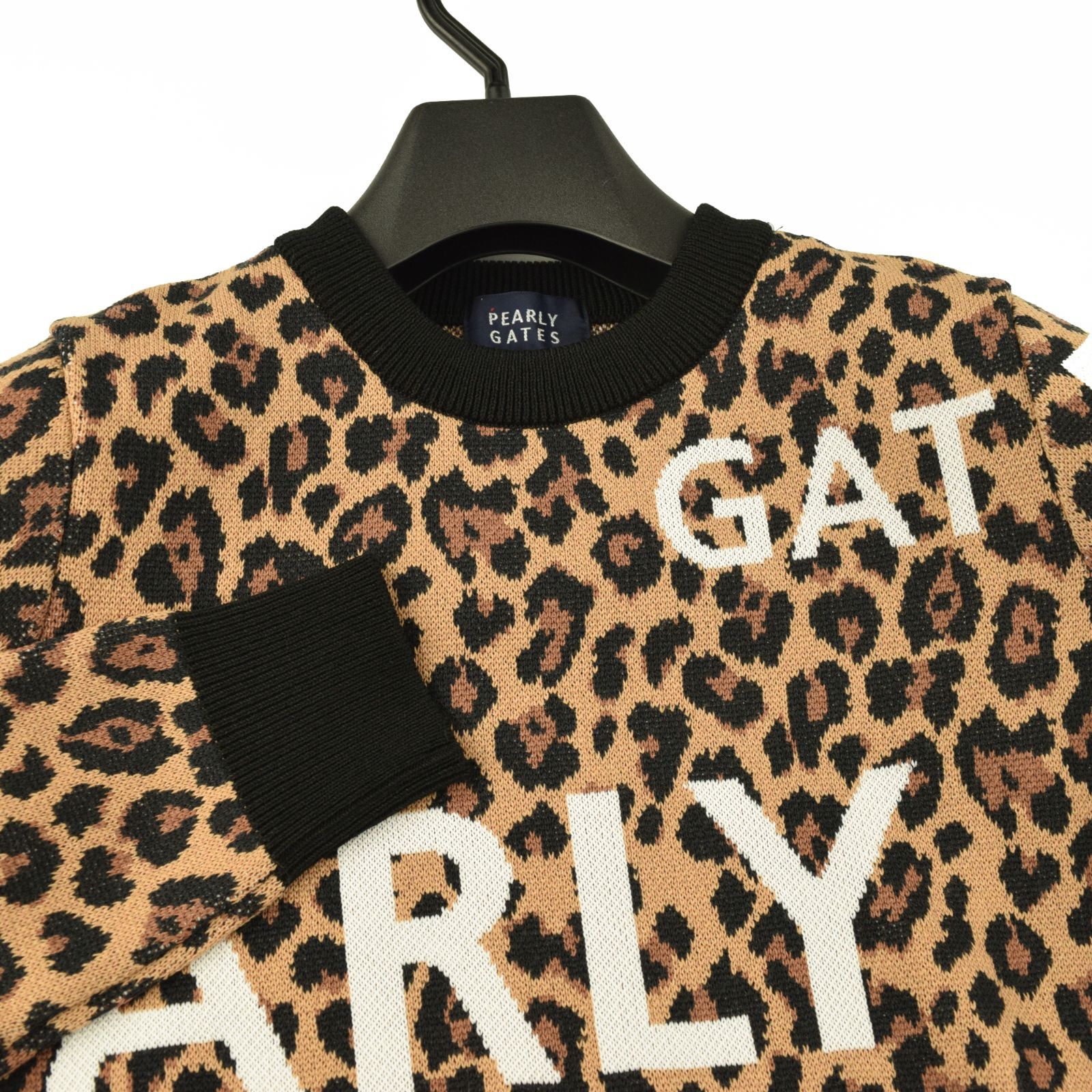 定価35,200円 新品 パーリーゲイツ ビッグロゴ レオパード ニットスカート サイズ：0・S・新品】パーリーゲイツ 日本製 レオパード柄