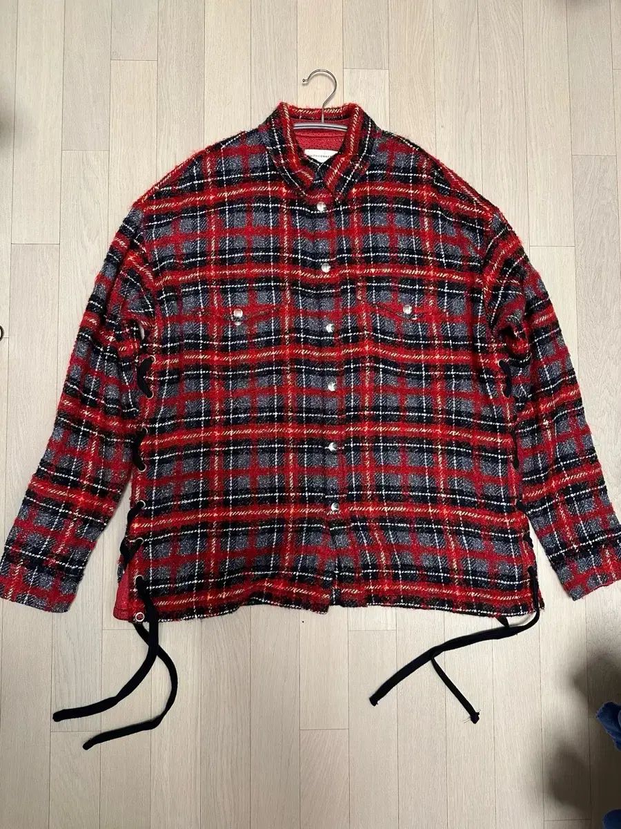 xs フェイスコネクション ツイード オーバ シャツ