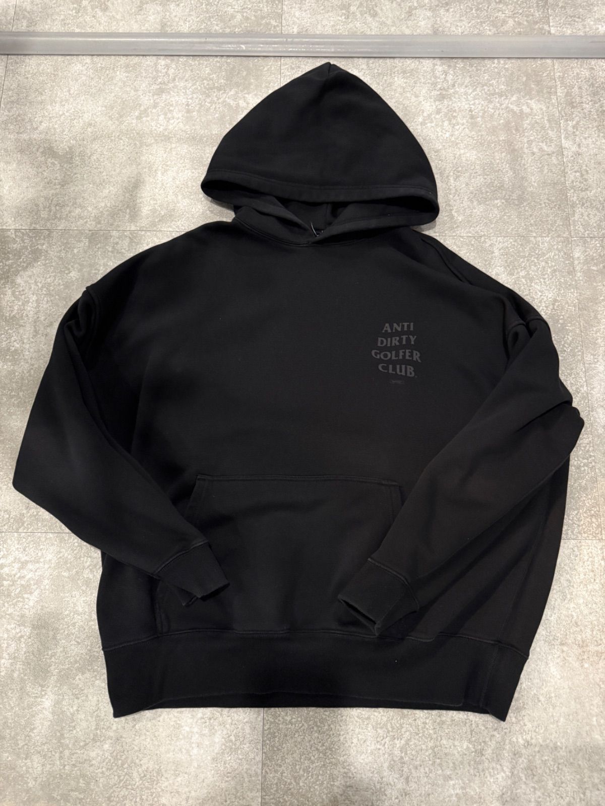 NOPOINT ノーポイント| ADGC®︎ SHADOW LOGO BIG HOODIE BLACK | アンチダーティーゴルファークラブシャドウロゴビッグプルオーバーフーディ NPg-241205-HZ-01 XL