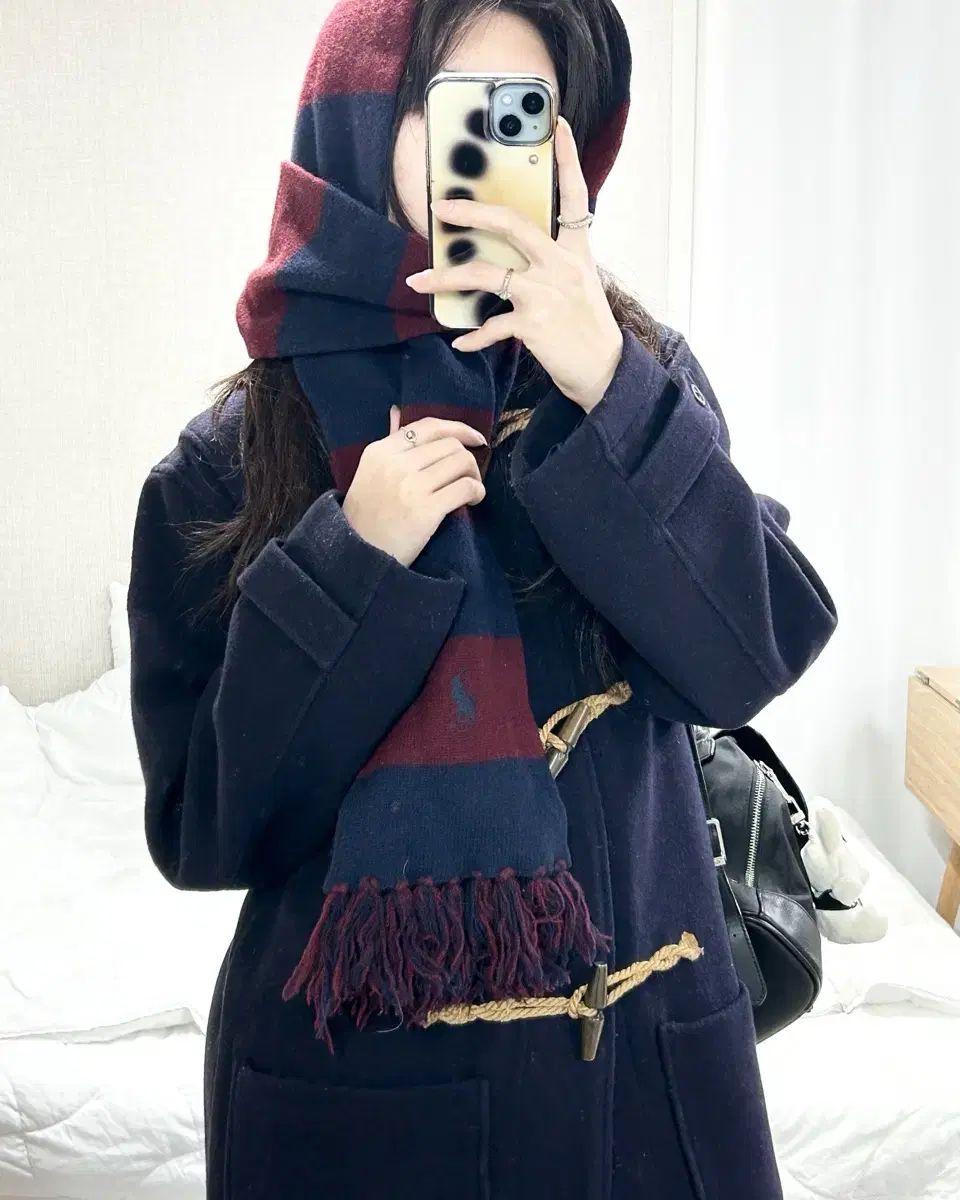 ポロ ネイビー ウール トグルボタン コート