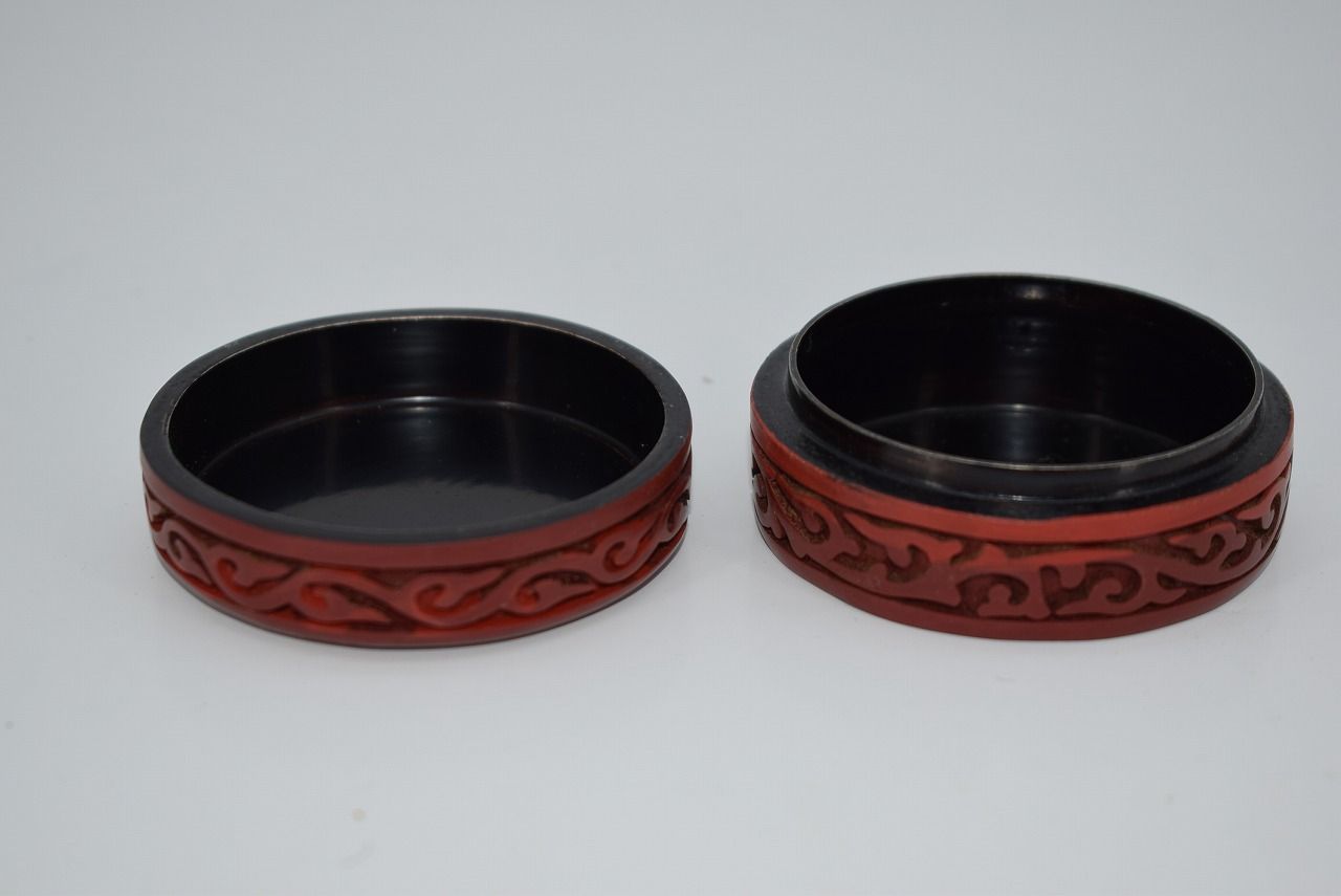 茶道具 堆朱 牡丹紋 香合 茶道 06-9404 - メルカリ