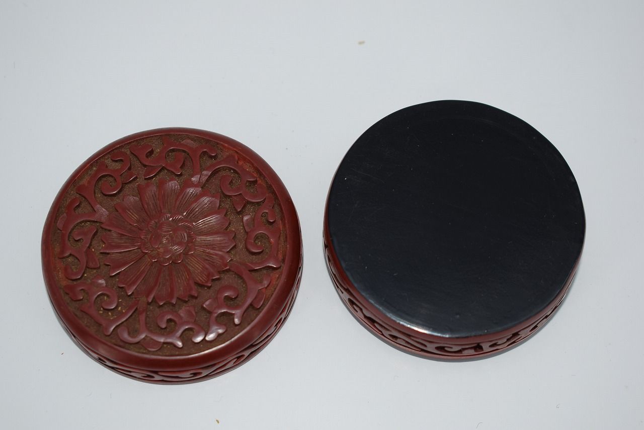 茶道具 堆朱 牡丹紋 香合 茶道 06-9404 - メルカリ