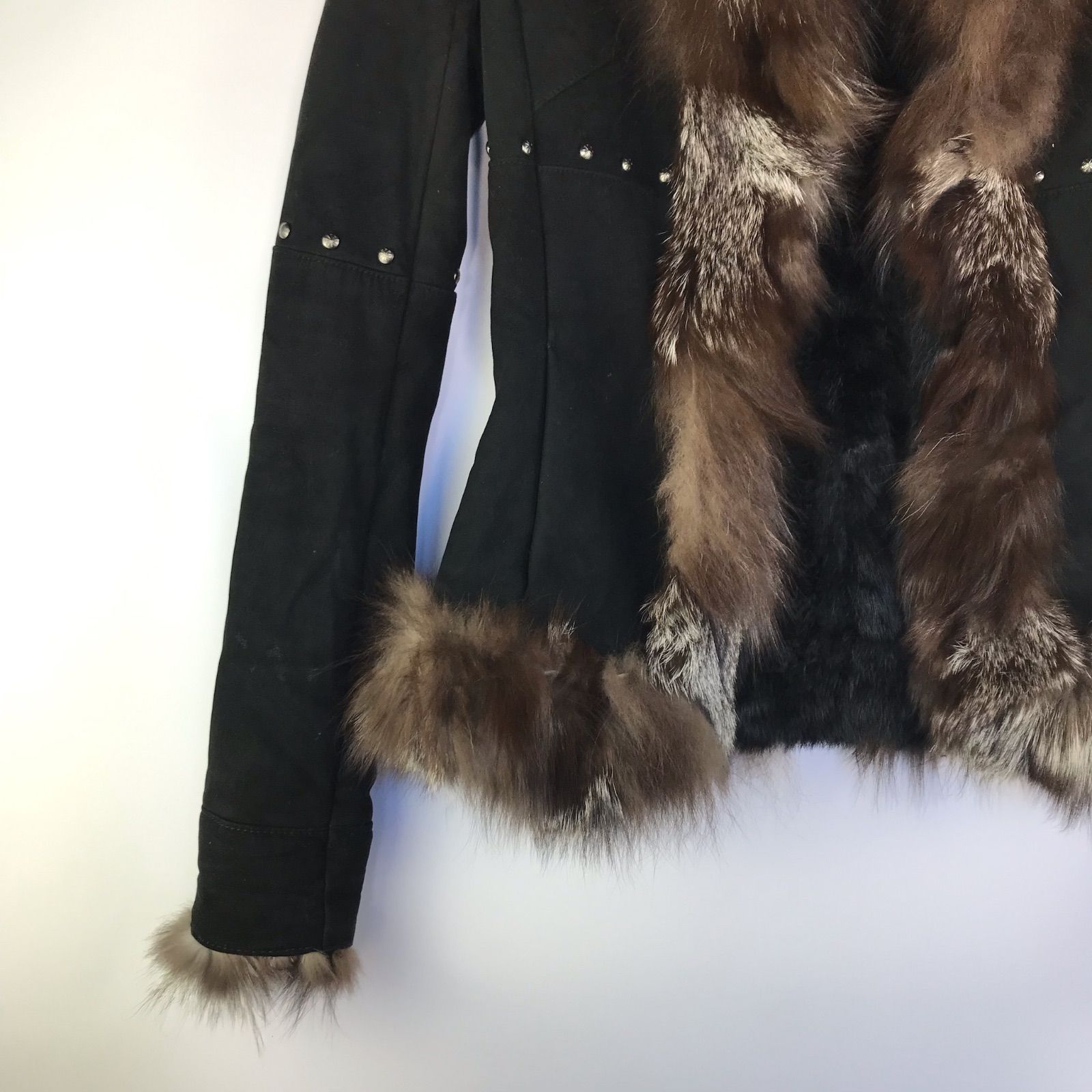 Re.Verofonna ラビットファー ムートンコート レディース 38 ブラック