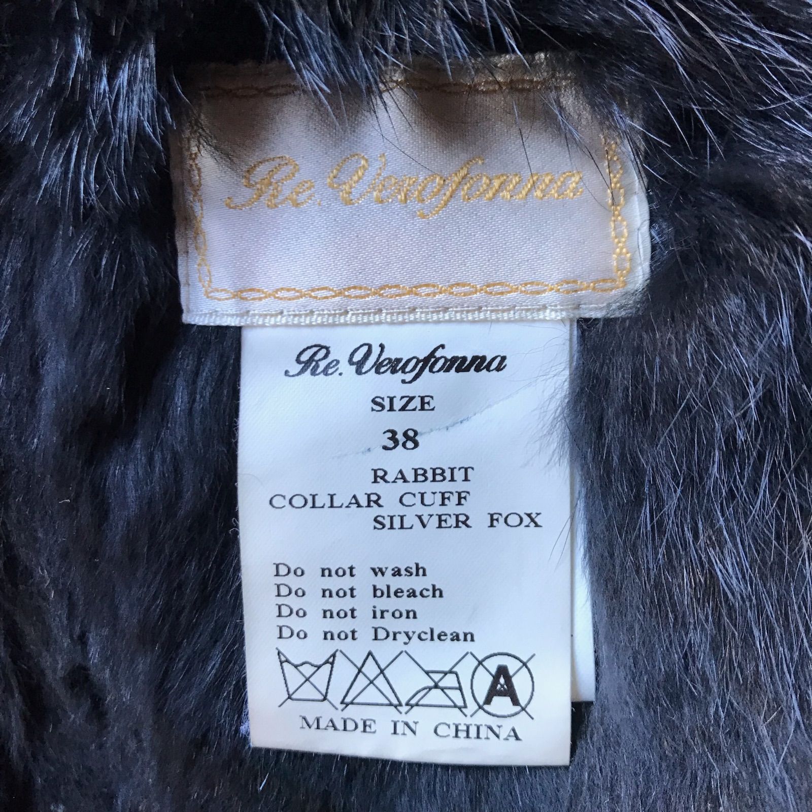 Re.Verofonna ラビットファー ムートンコート レディース 38 ブラック