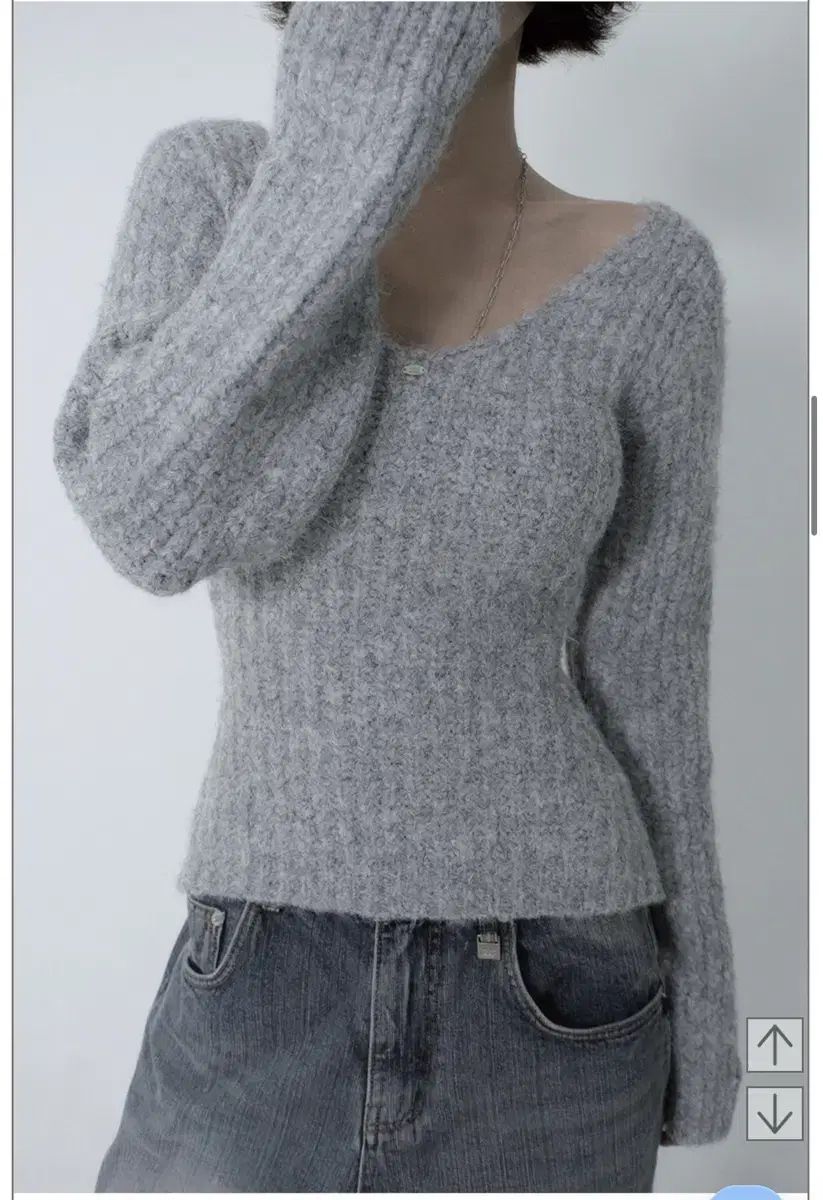 バルーンニット グレー