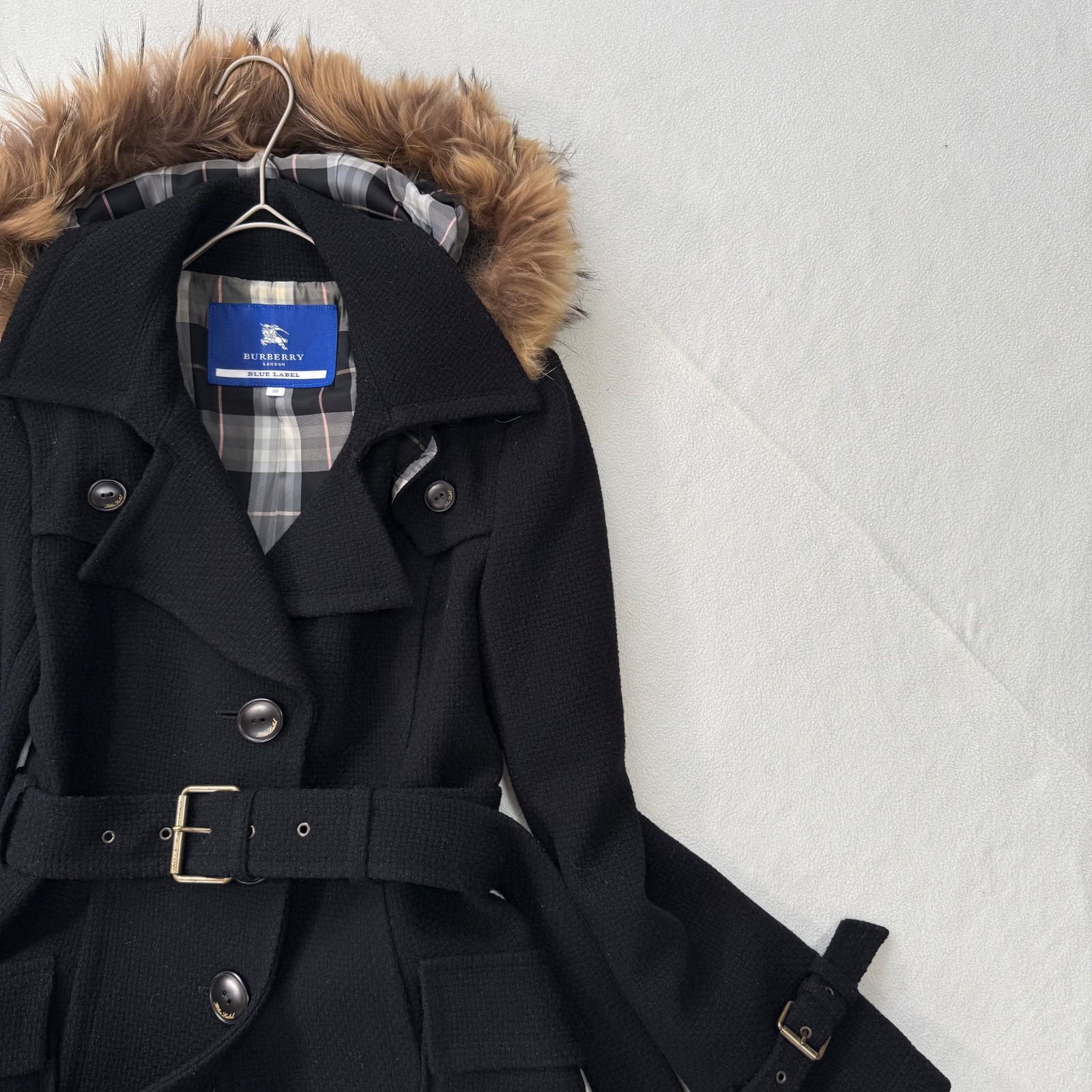 美品・サイズ38・ブラック✨バーバリー ブルーレーベル 3way アンゴラ