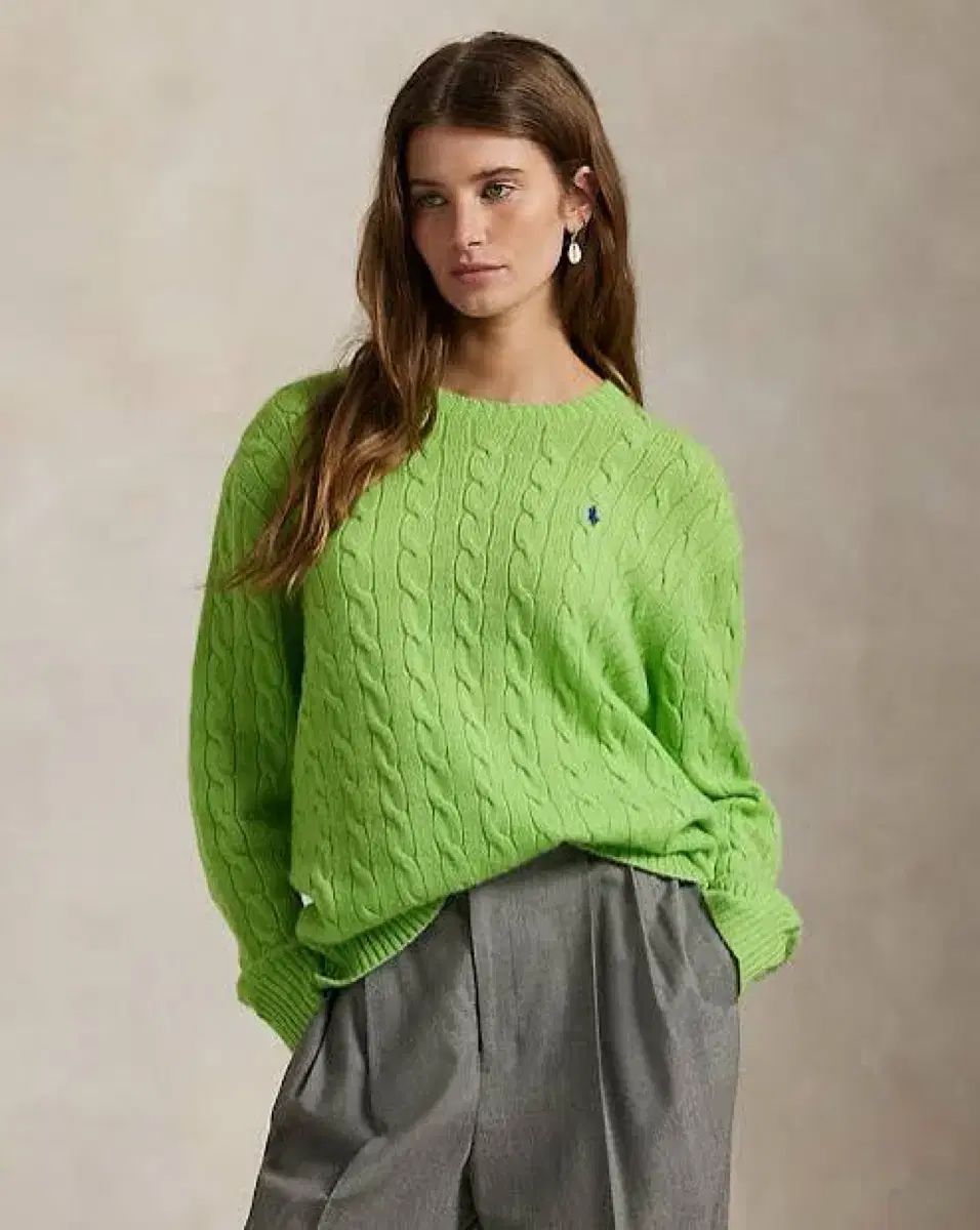 ほぼ POLO RALPH LAUREN ポロラルフローレン ウールカシミア ニット グリーン アミ COS the CASHMERE