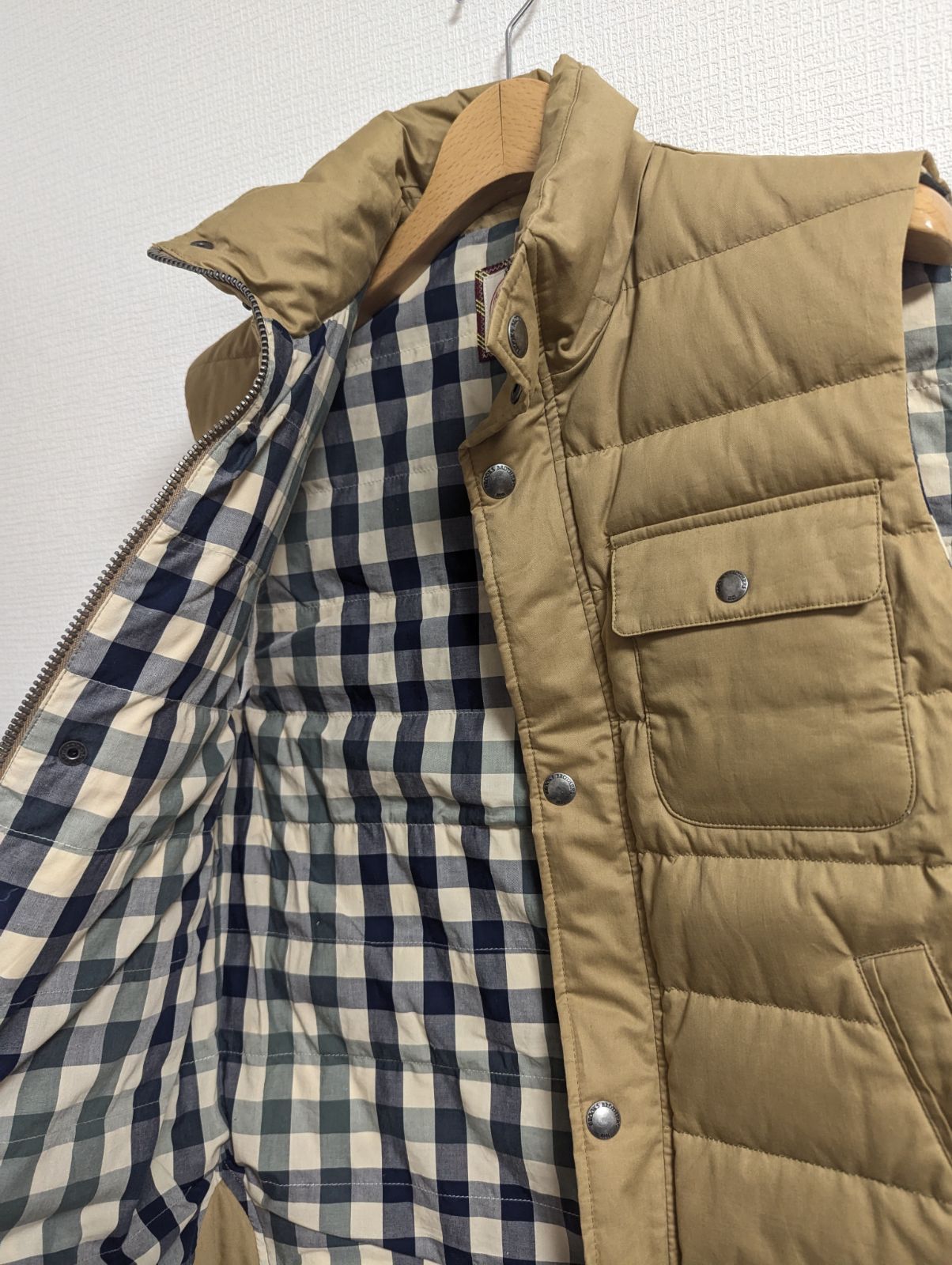 美品 Brooks Brothers ブルックスブラザーズ ダウンベスト ベージュ