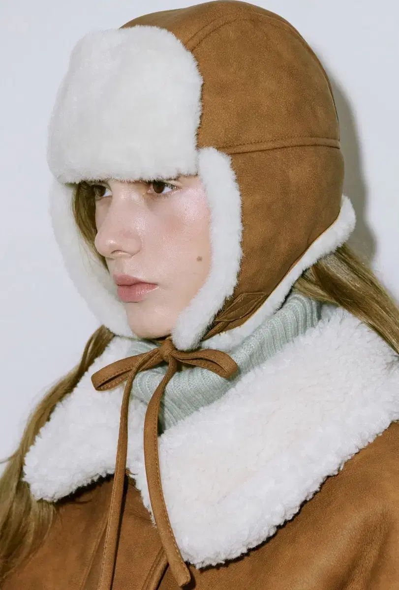 シヌーン ムートン トラッパー ハット ブラウン