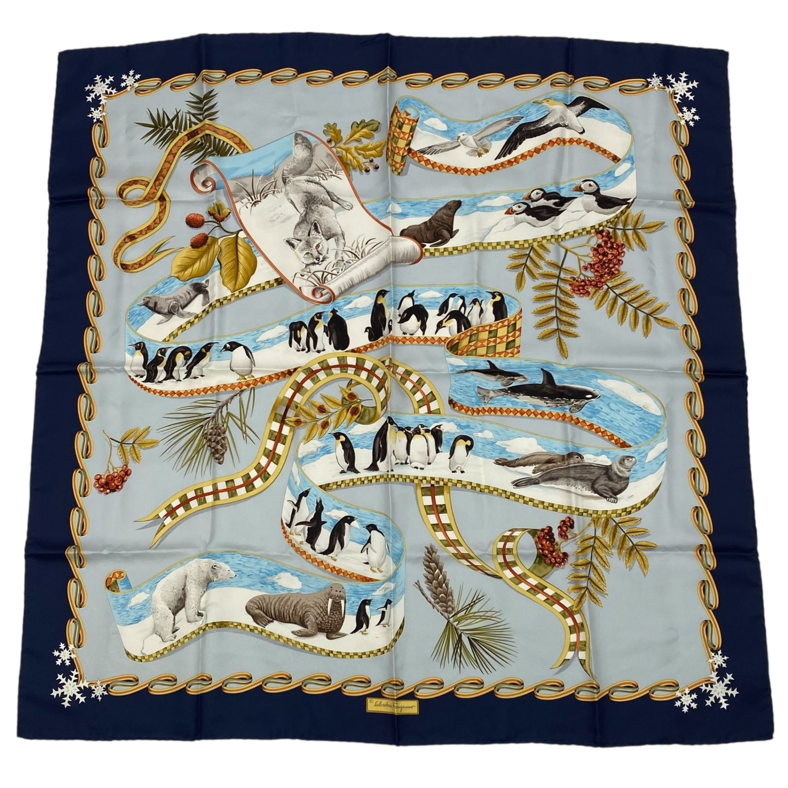 新品同様 Salvatore Ferragamo サルヴァトーレ フェラガモ スカーフ