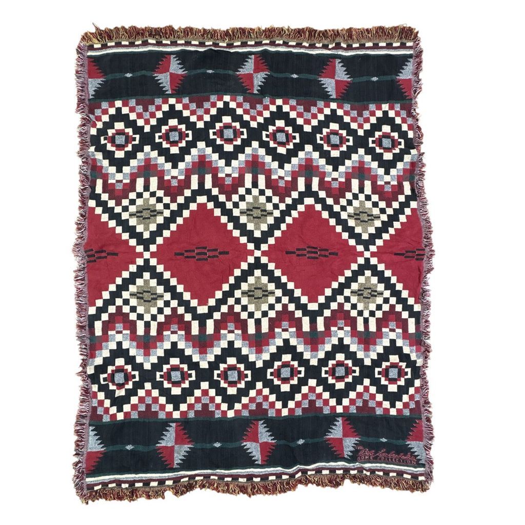 ラグ ブランケット マルチカバー タペストリー MADE IN USA ネイティブ柄 オルテガ 民族 幾何学模様 ドット グラデーション Rug Throw Blanket Native Ortega Ethnic Dot 2420