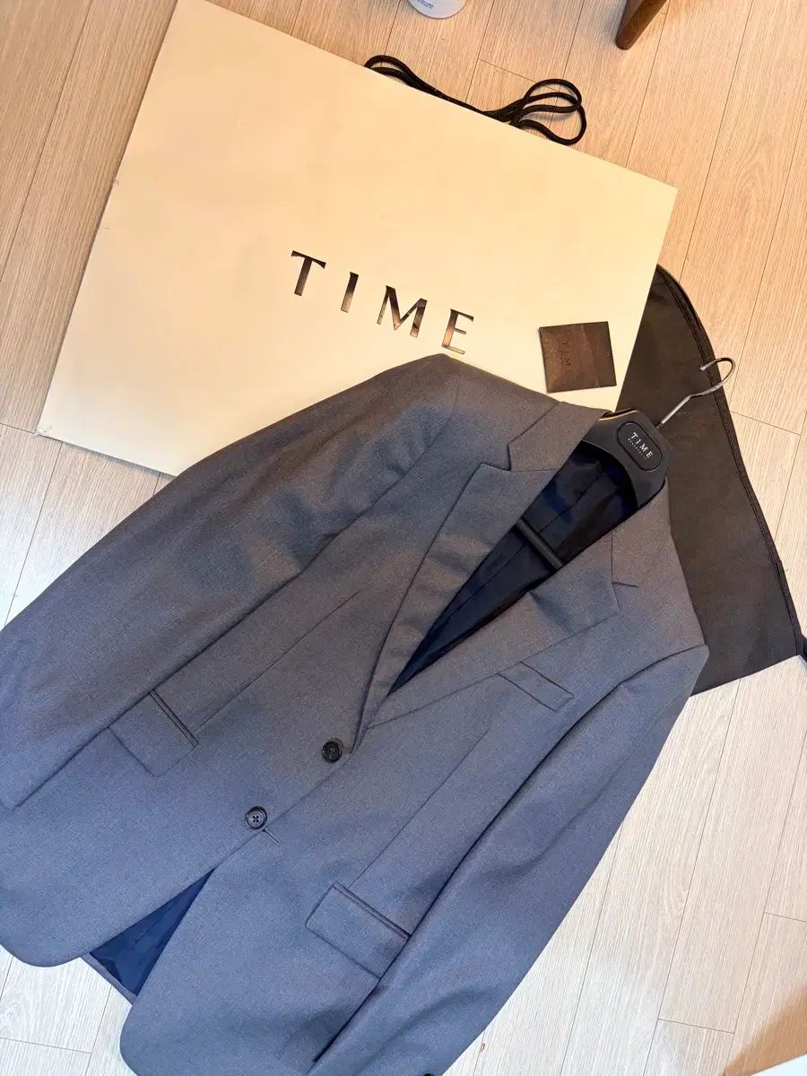 TIME HOMME タイムオム LEE リー イタリア winterissimo フランネルウール生地 ミディアムグレー 100