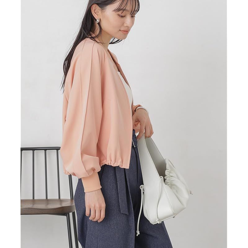  ナノ ユニバース ダブルクロスリブブルゾン F サーモン コート ジャケット ファッション