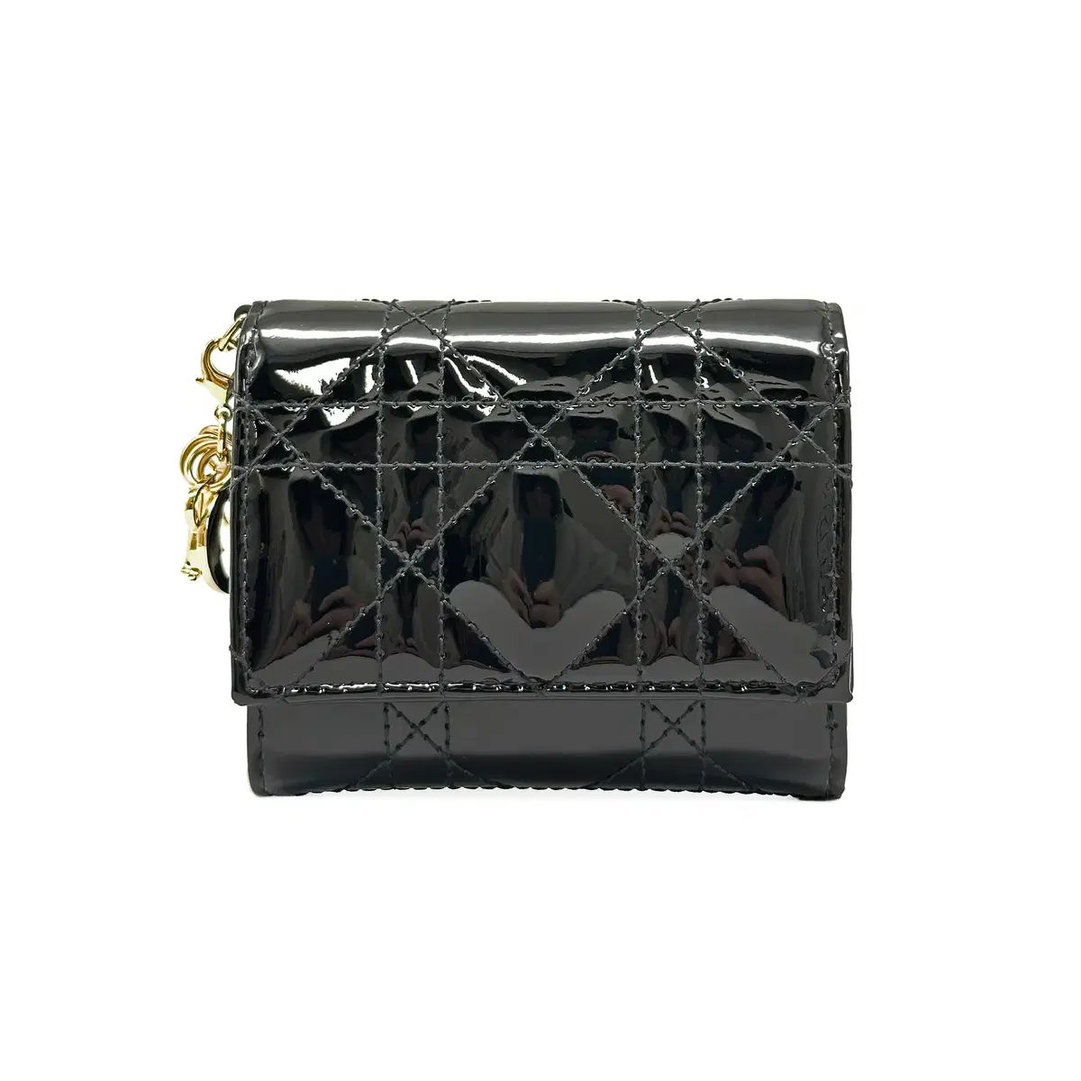 ディオール レディ ロータス ペンダント カナージュ 財布 ブラック