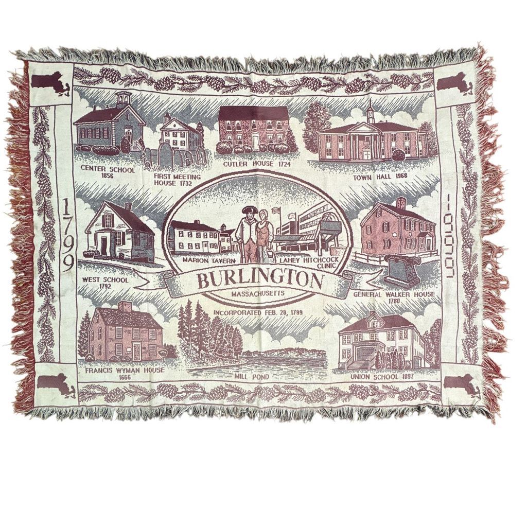 ラグ ブランケット マルチカバー タペストリー 名所 マサチューセッツ州 バーリントン 歴史 レイヒーヒッチコッククリニック 学校 Rug Throw Blanket Landmarks 2435