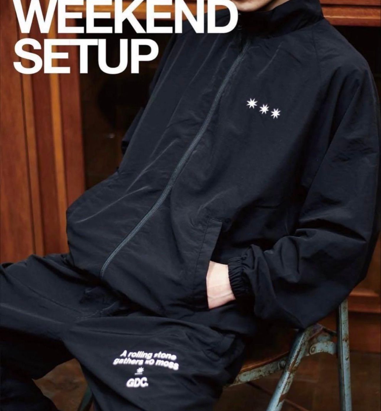 美品 GDC ジーディーシー Weekend Setup ナイロン セットアップ