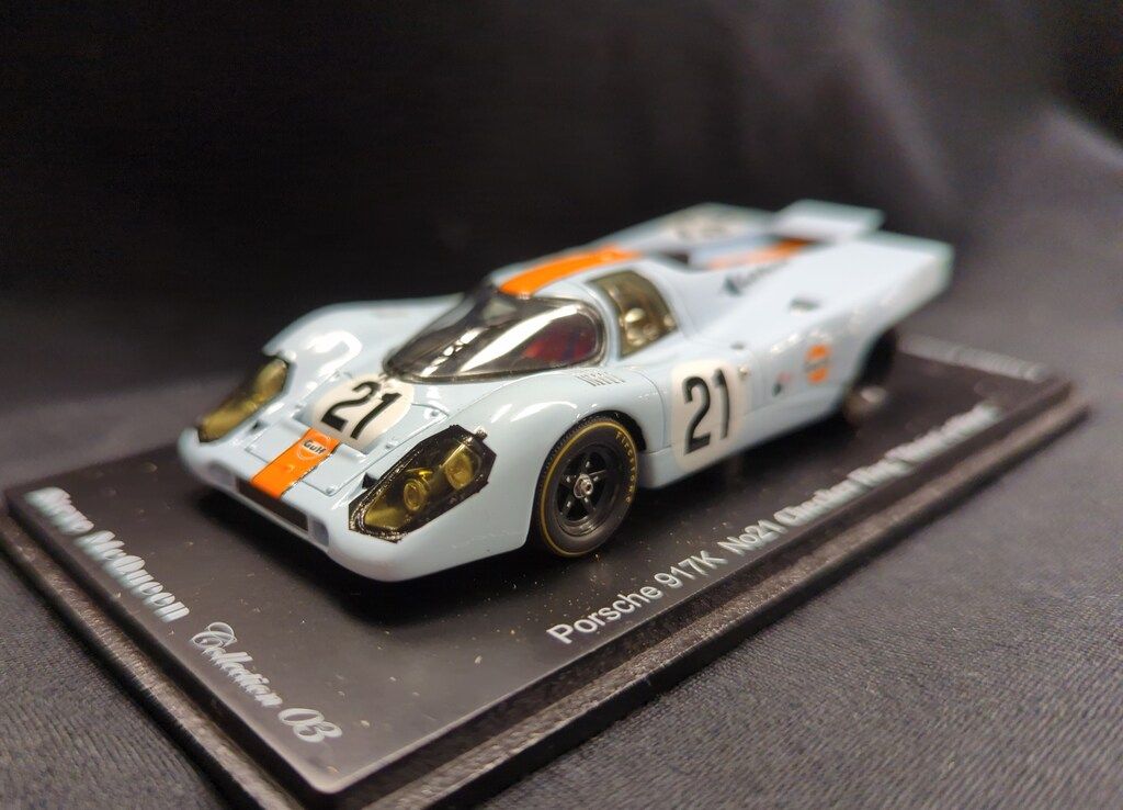 Sparkmodel 1|43 SteveMcQueen PORSCHE 917 K No 21 Chcker Flag Movie Le Mans S 1970