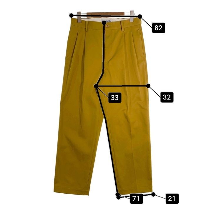 美品XL ワコマリア ダブルプリーツチノ イエロー WACKO MARIA ワコマリア Double Pleated Chino Trousers ダブル