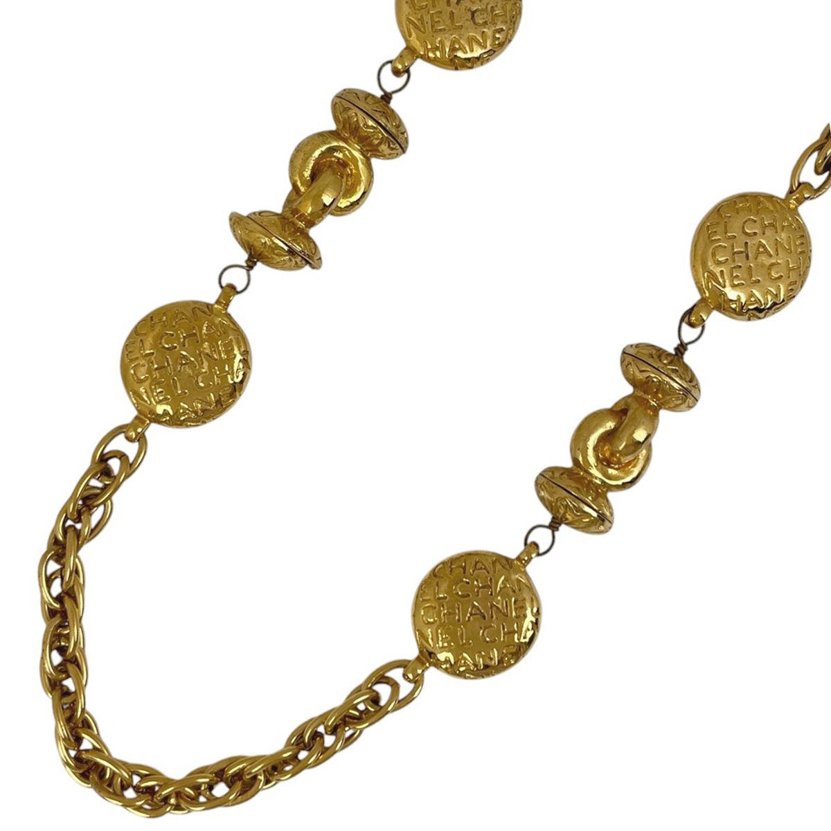 シャネル CHANEL ロゴ チェーン ネックレス ロング GP ゴールド レディース