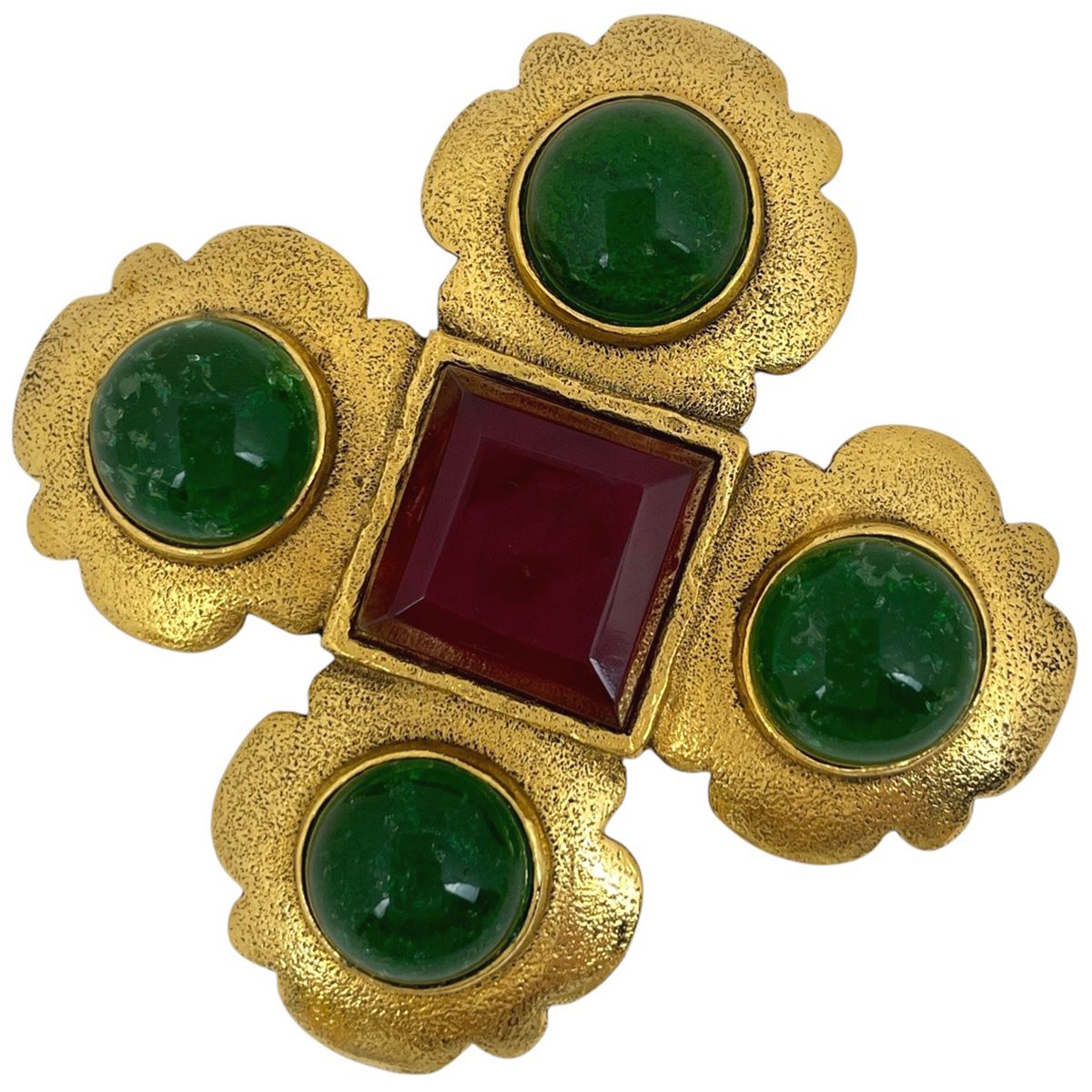 シャネル CHANEL カラーストーン ブローチ グリポア GP ゴールド レディース