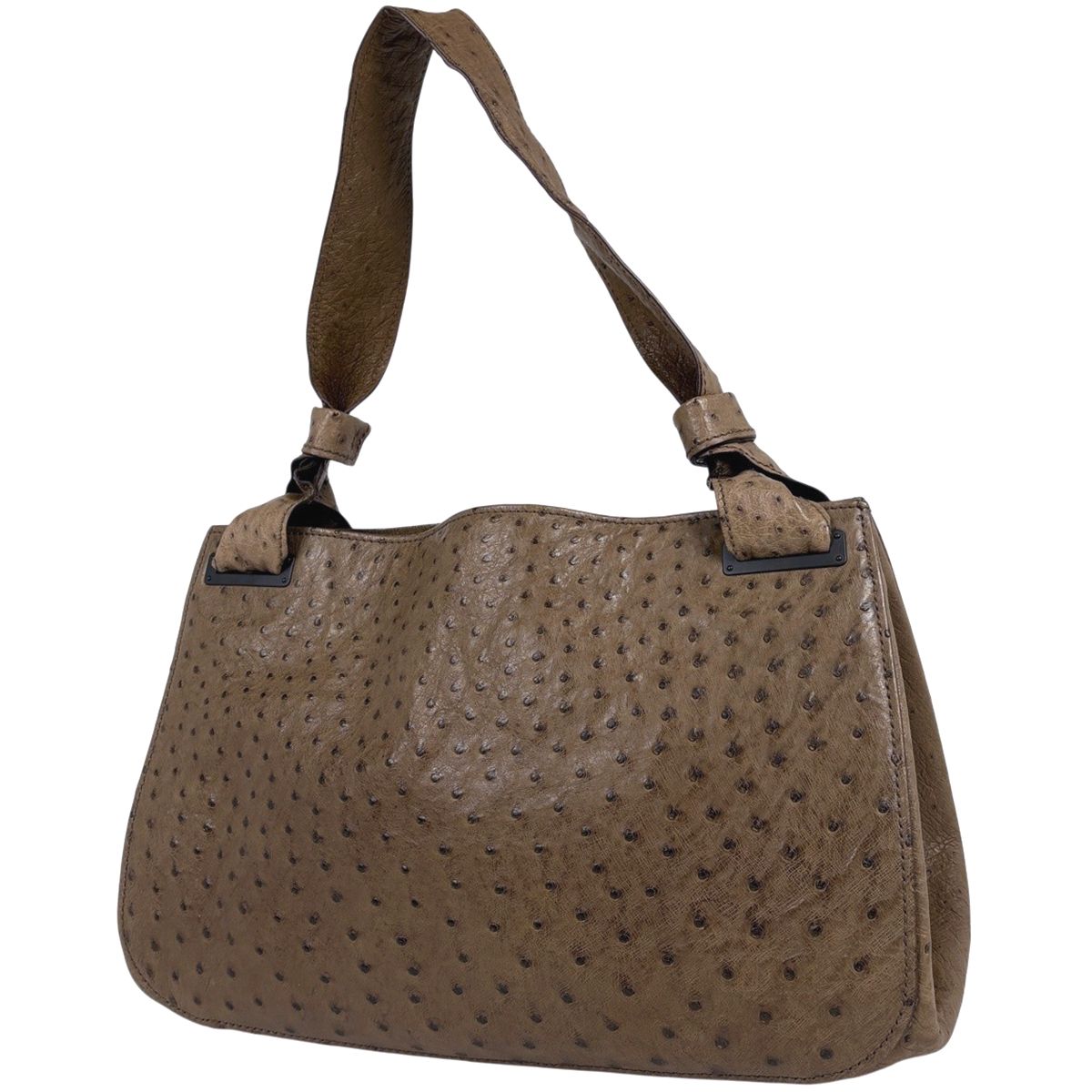 グッチ GUCCI ロゴ ショルダーバッグ ワンショルダー オーストリッチ ブラウン 105376 レディース