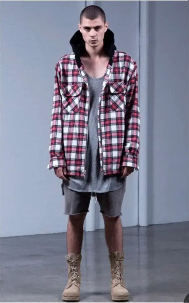 XL フィアオブゴッド 3 rd チェック フード ジャケット