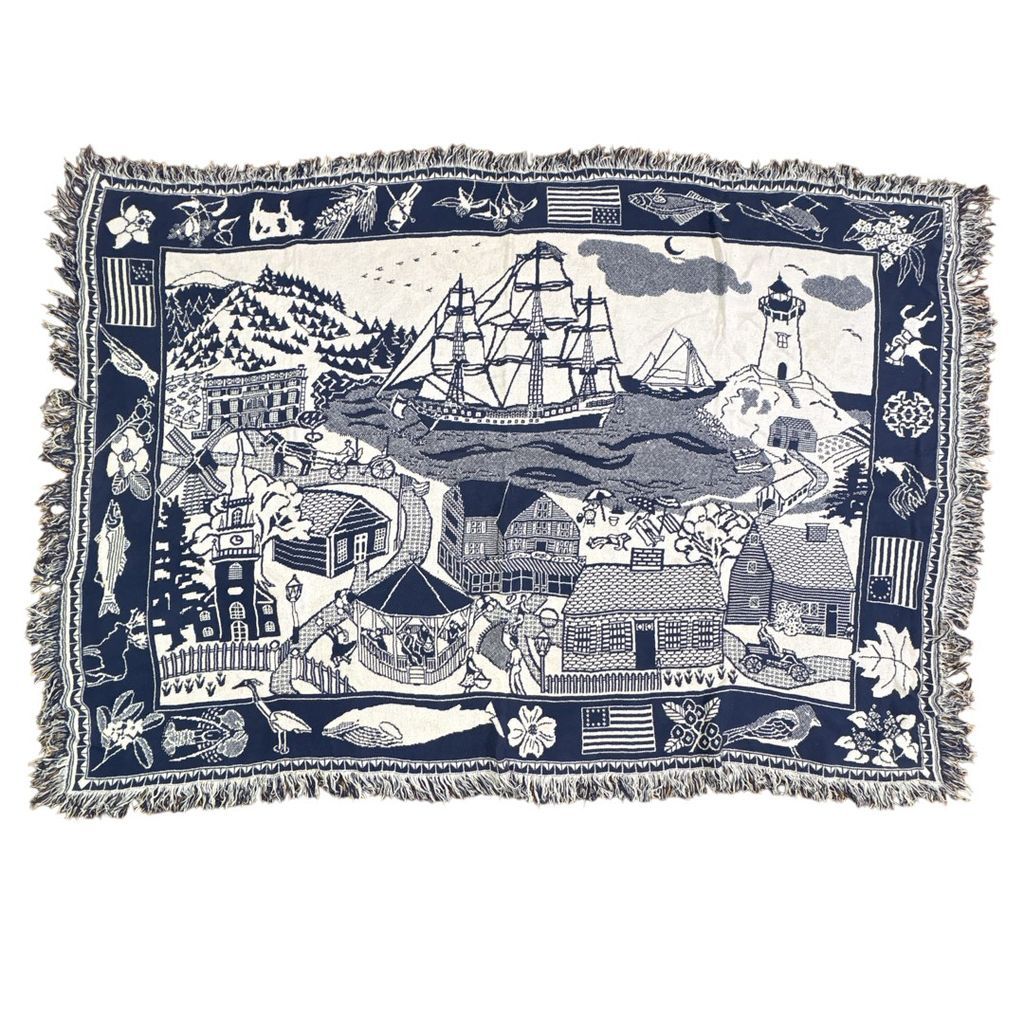 vintageラグ ブランケット マルチカバー タペストリー 名所 USA製 MADE