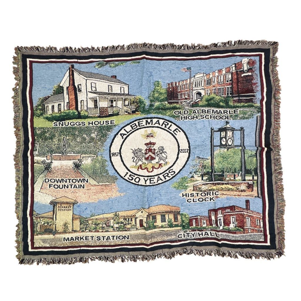 【デッドストック】USA 80s ヴィンテージラグ ブランケット　タペストリー vintageラグ ブランケット マルチカバー タペストリー 名所 USA製 MADE