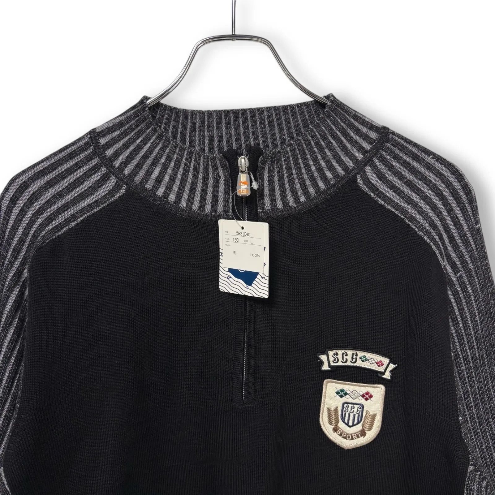 未使用タグ付 S.C.G SINACOVA シナコバ ハーフジップニット 豪華