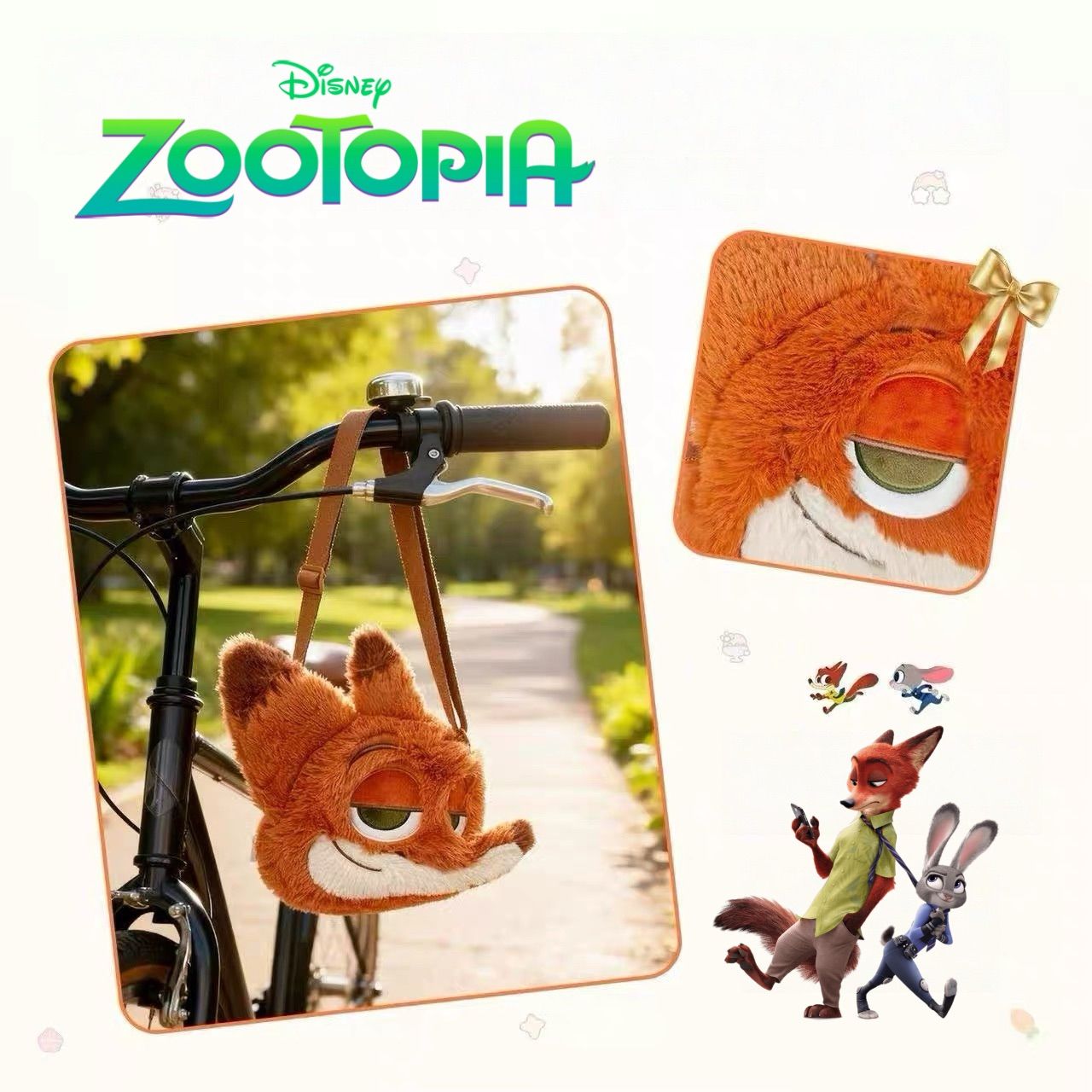 ニック ショルダーバッグ ズートピア フェイス型 ぬいぐるみバッグ