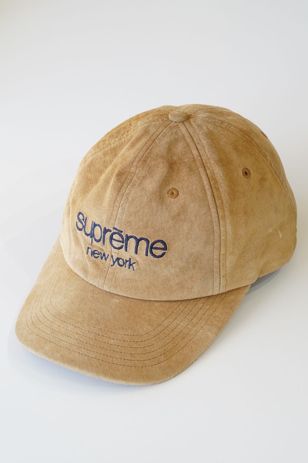 Supreme シュプリーム 2016 SS Suede Classic Logo 6-Panel Cap Tan スエードキャップ