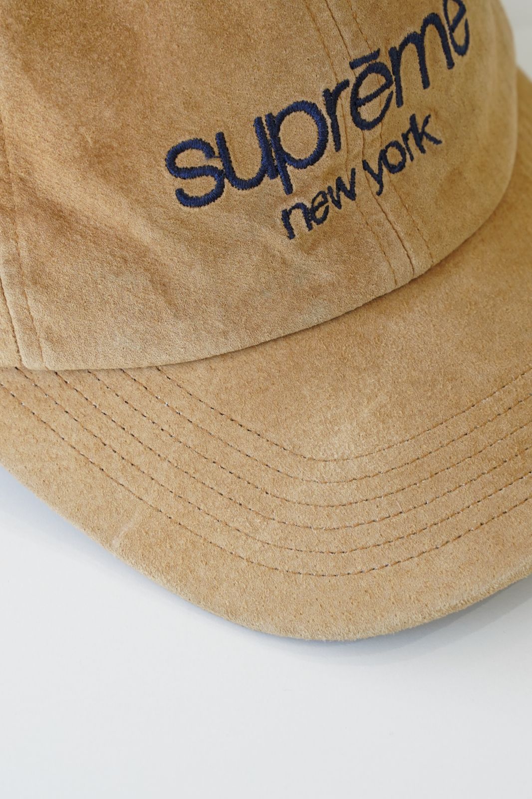SUPREME 16SS Suede Classic Logo Cap スエード Supreme 16SS Suede Classic Logo 6-Panel Cap Tan USA製 スエード