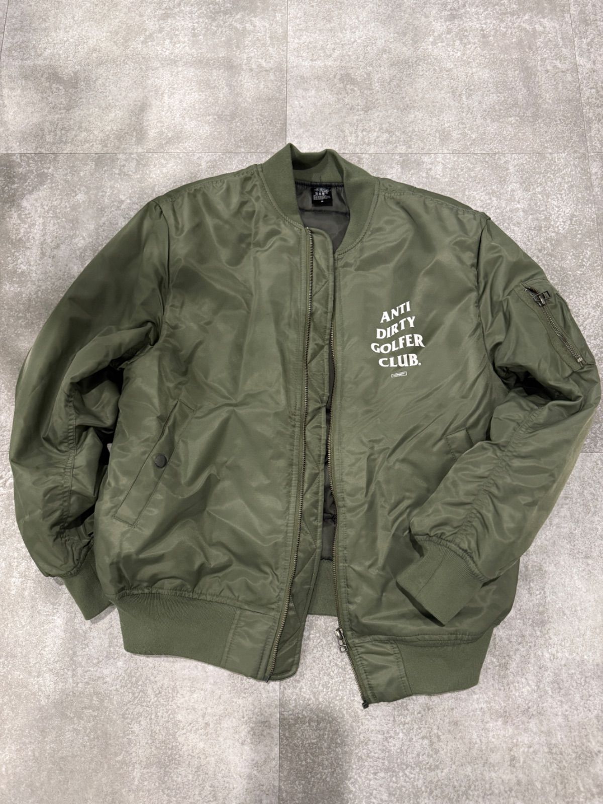 NOPOINT ノーポイント| ADGC®︎ LOGO MA-1 JACKET | アンチダーティーゴルファークラブロゴMA-1 ジャケット NPg-250124-JK-04 OLIVE XL