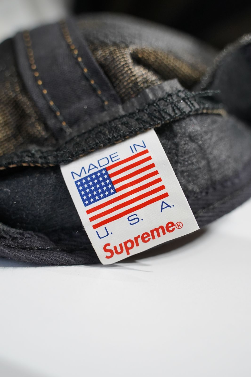 Supreme 16SS Suede Classic Logo 6-Panel Cap Tan USA製 スエード