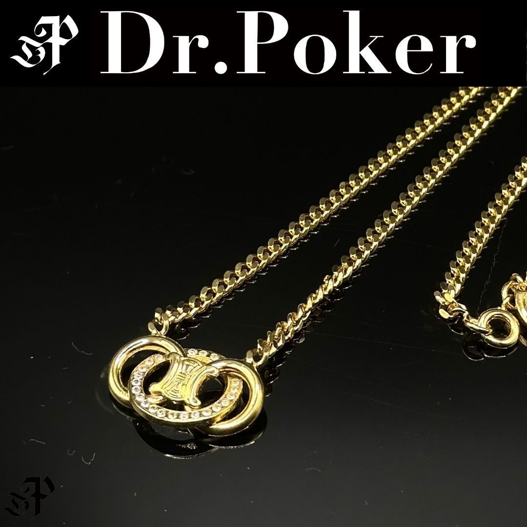 美品】Celine トリオンフ ラインストーン ネックレス ゴールド - メルカリ