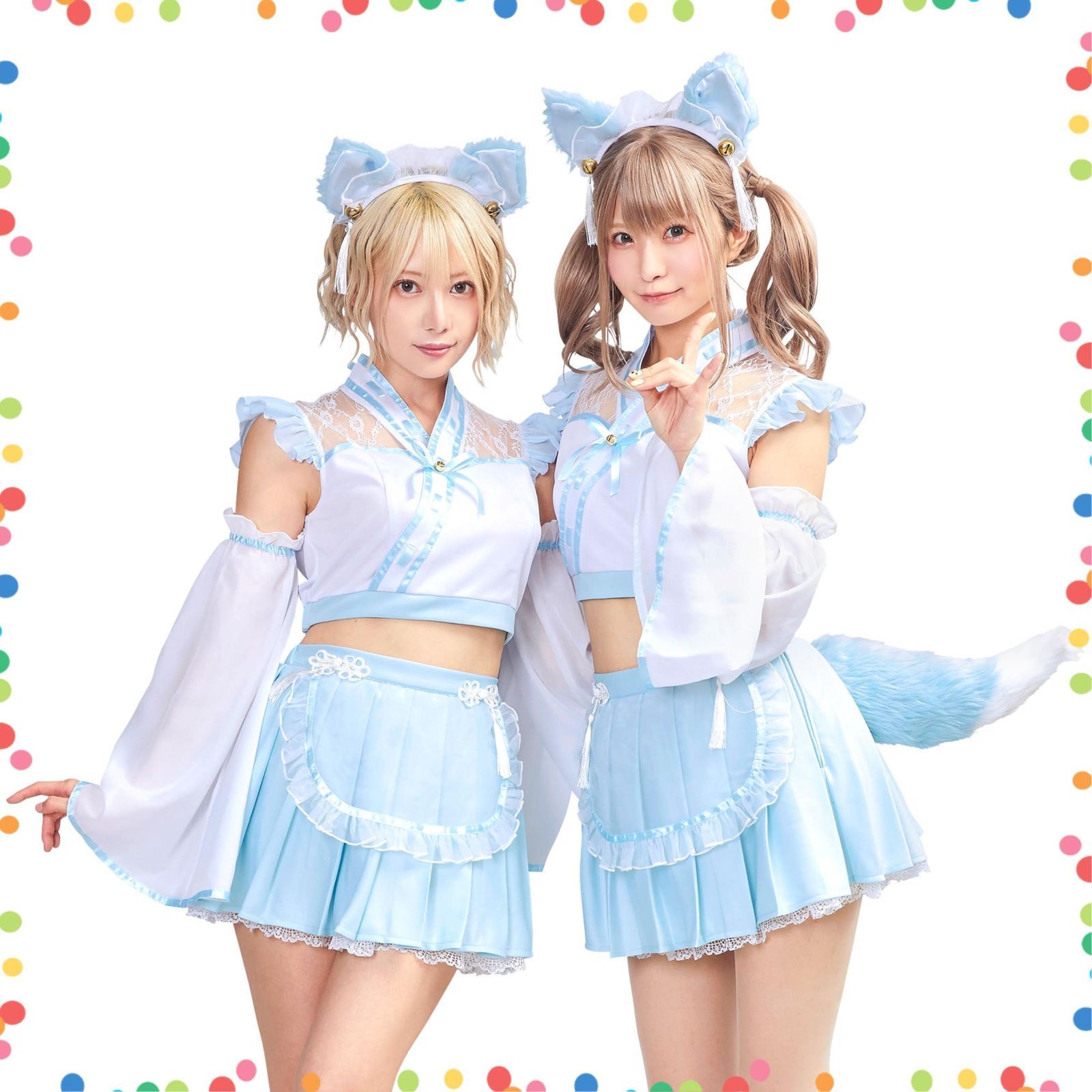 商品 狐巫女メイド コスプレ レディース SugarWhip ブルー クリアストーン Clearstone