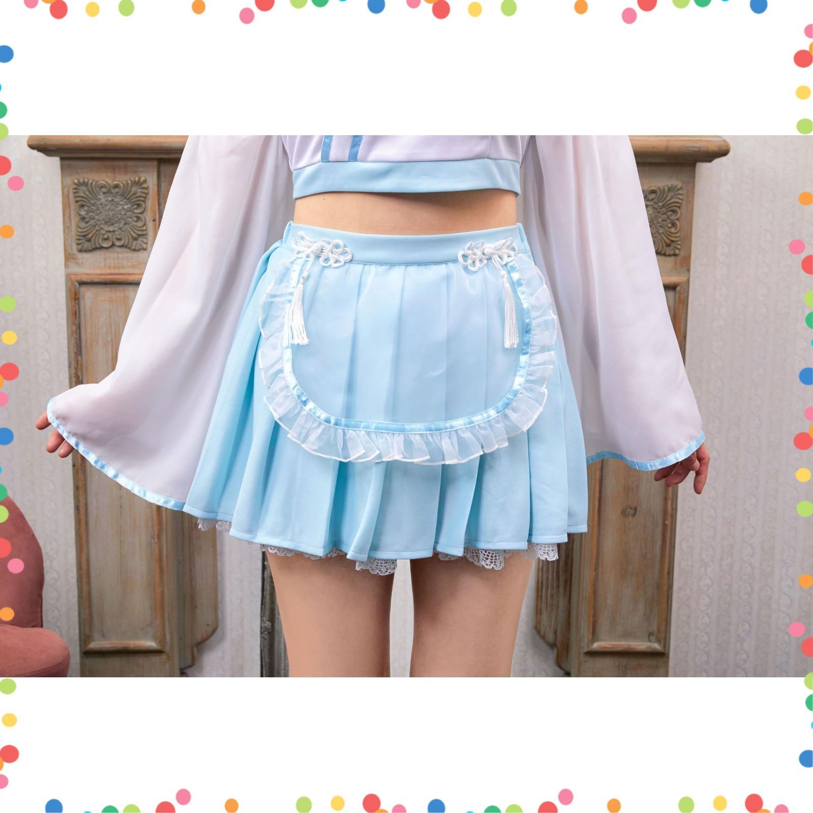  商品 狐巫女メイド コスプレ レディース SugarWhip ブルー クリアストーン Clearstone その他 文房具 事務用品